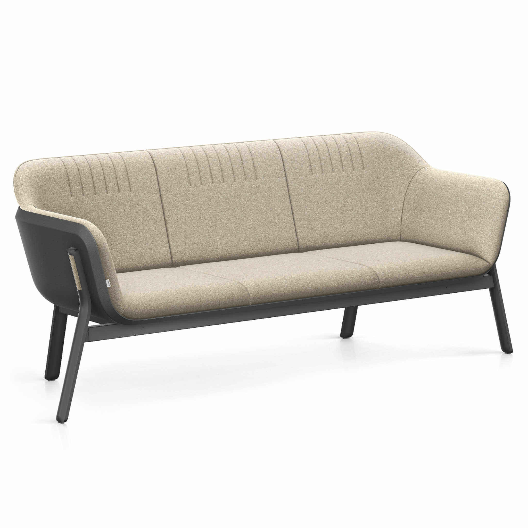 Interstuhl HUB HU312 3er Sofa mit pulverbeschichtetem Aluminium-Gestell
