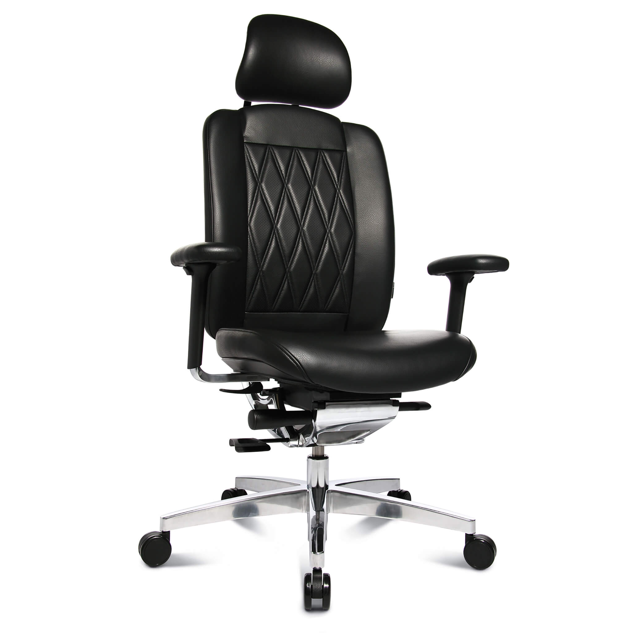Wagner AluMedic Limited S Chefsessel mit Lederbezug und Kopfstütze Wagner AluMedic Limited S Chefsessel mit Lederbezug und Kopfstütze
