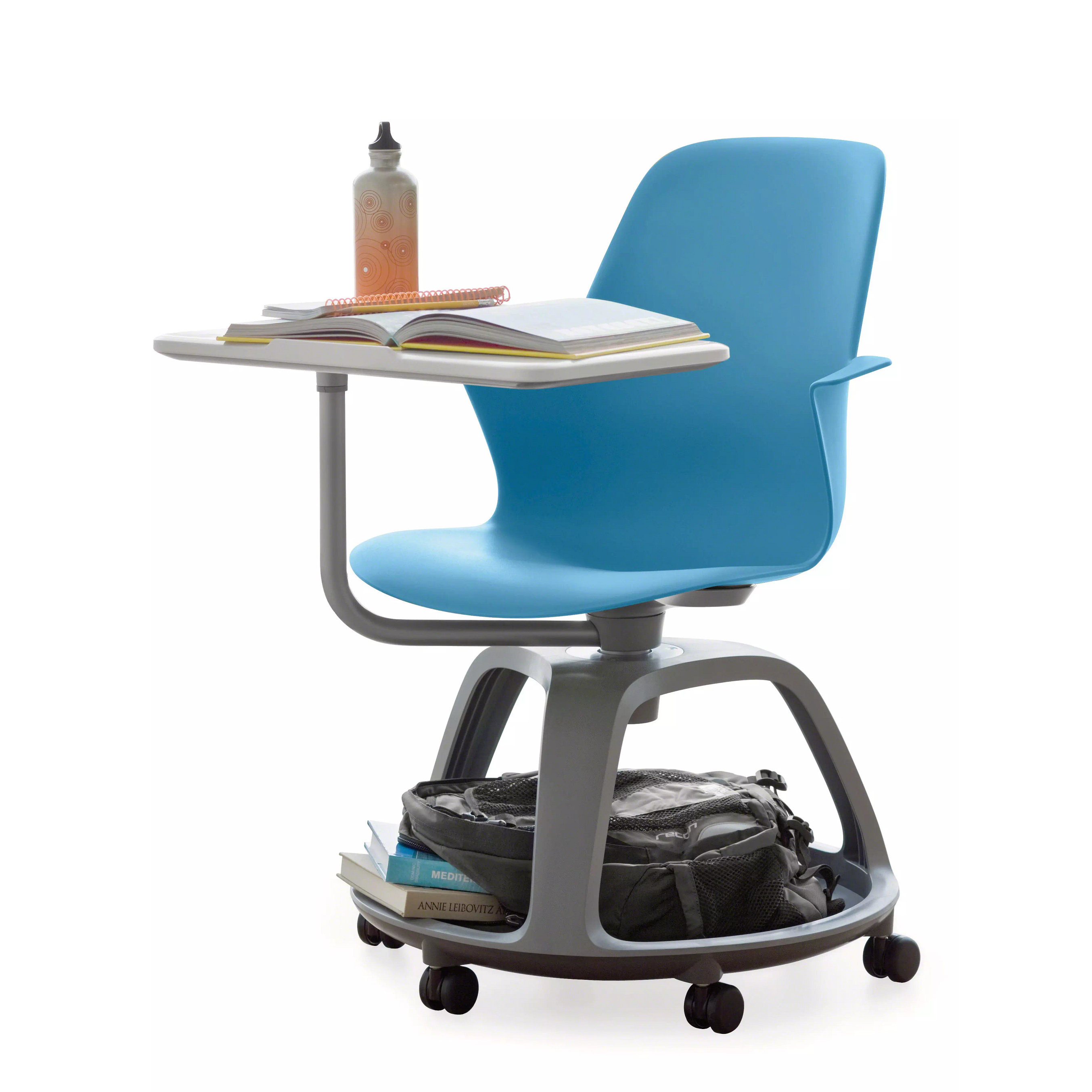 Steelcase NODE Seminarstuhl mit Schreibtablar Aktionsmodell Babyblau