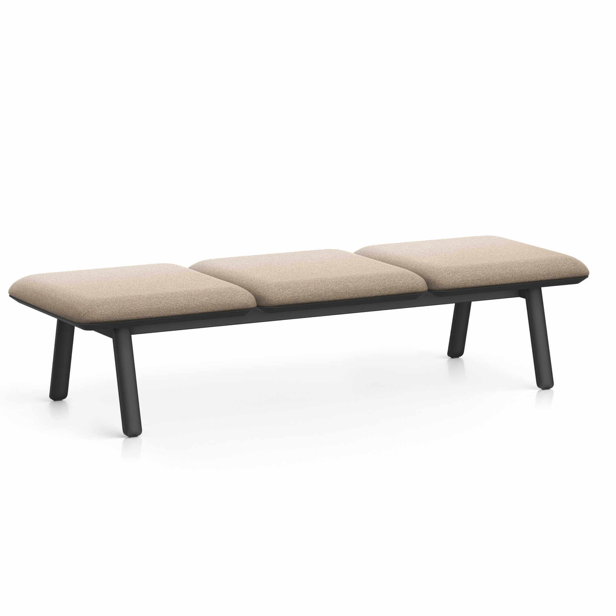 Interstuhl HUB HU330 3er Sitzbank mit pulverbeschichtetem Aluminium-Gestell