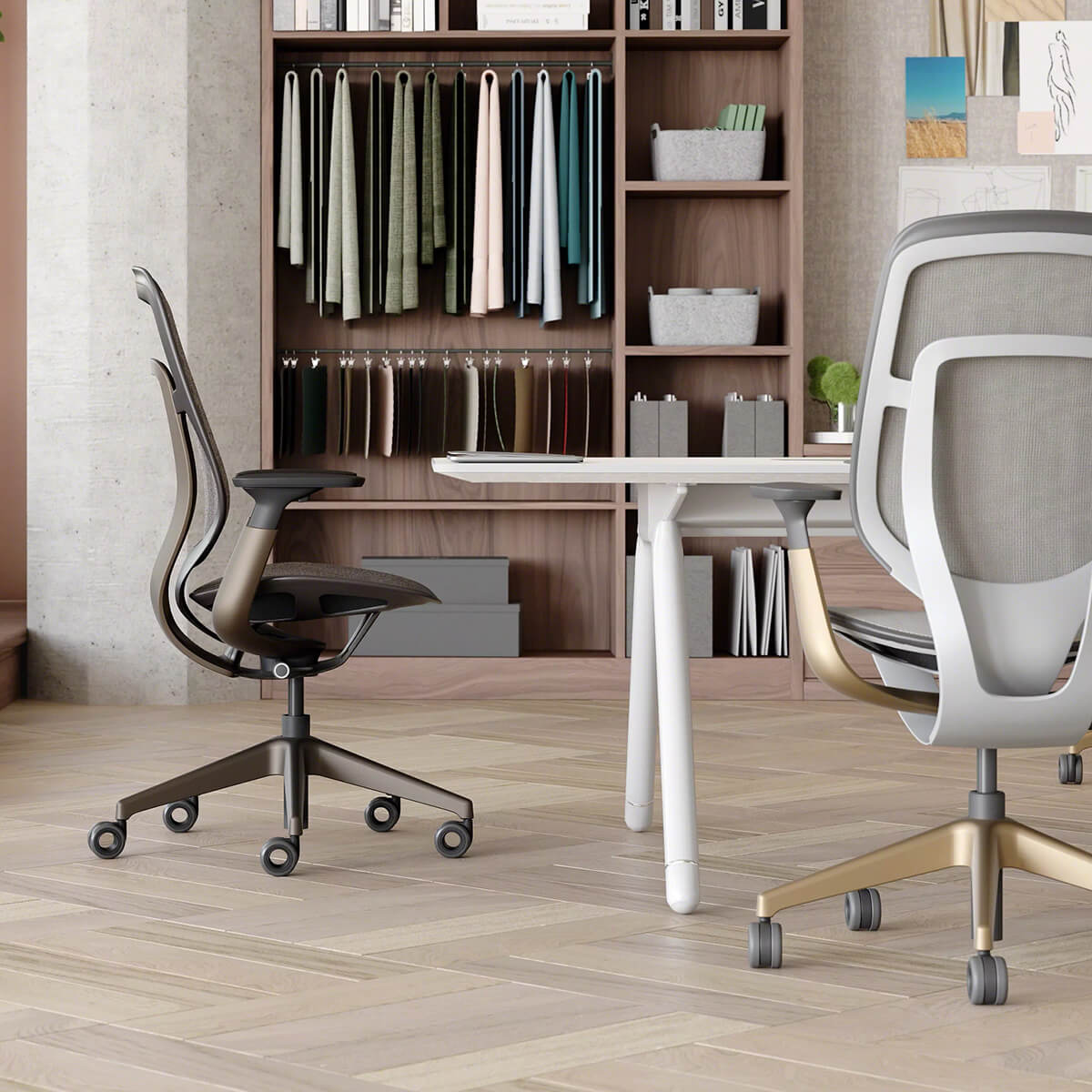 Steelcase Karman Mesh Bürostuhl mit Intermix-Bezug, 3D-konfigurierbar