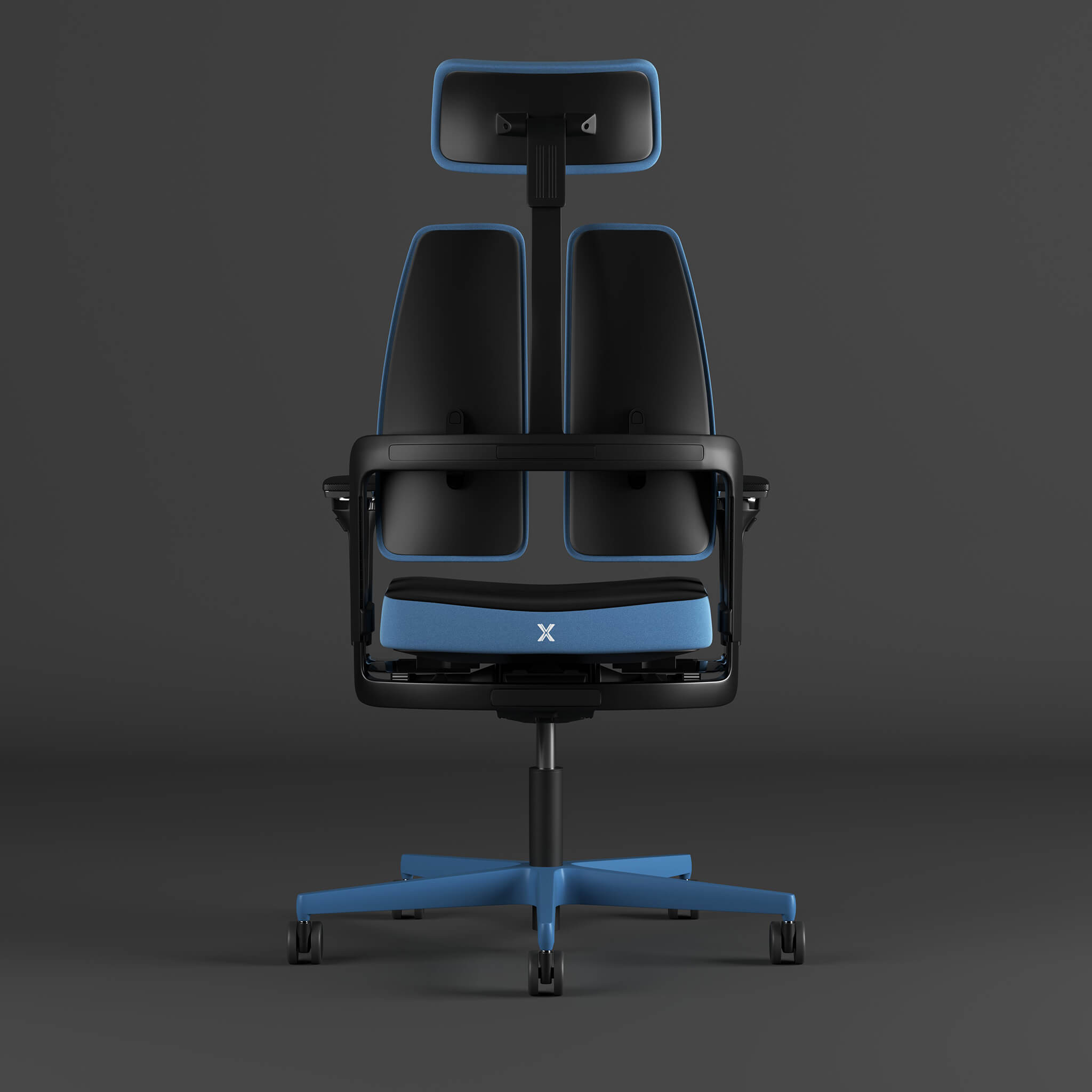 Nowy Styl Xilium-G Gaming Chair blue mit zweigeteilter Rückenlehne und X-Move-Technologie