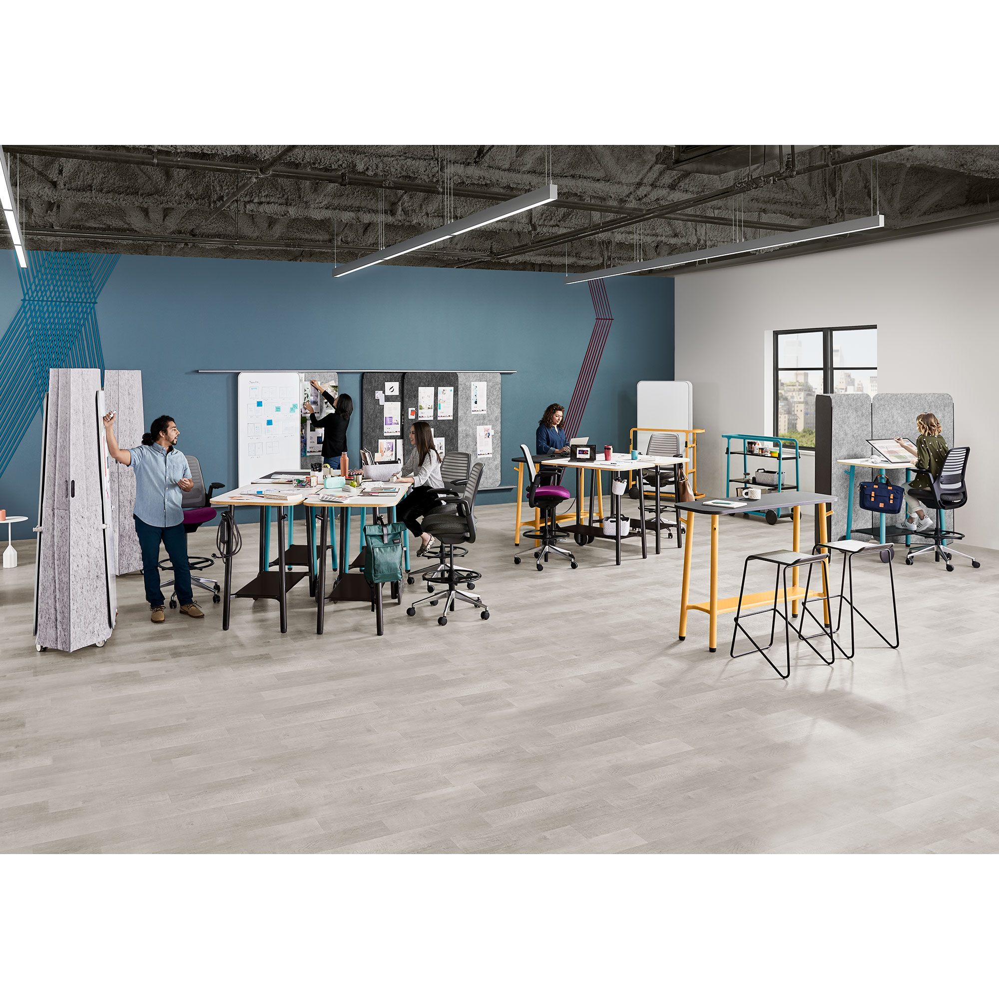 Steelcase Flex Collection Stehtisch mit Rollen, konfigurierbar