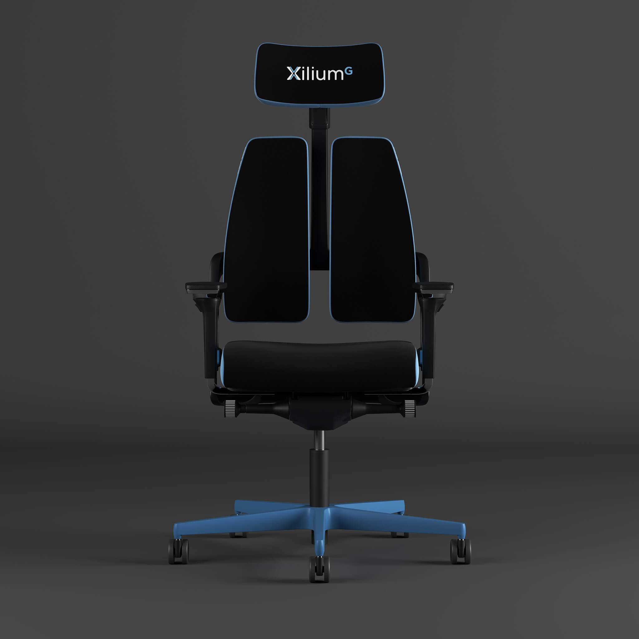 Nowy Styl Xilium-G Gaming Chair blue mit zweigeteilter Rückenlehne und X-Move-Technologie