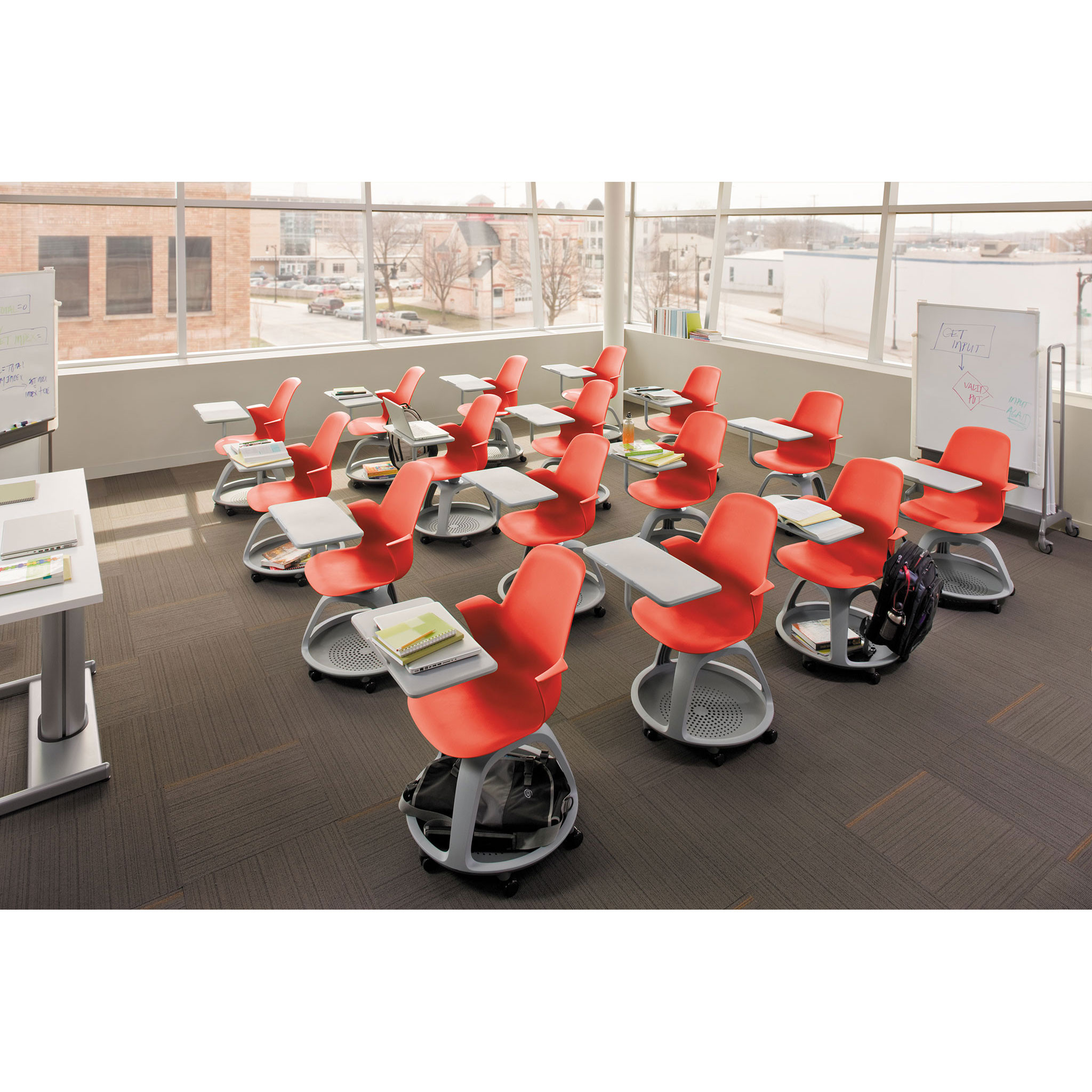 Steelcase NODE Seminarstuhl mit Schreibtablar Aktionsmodell Orange Steelcase NODE Seminarstuhl mit Schreibtablar Aktionsmodell Orange