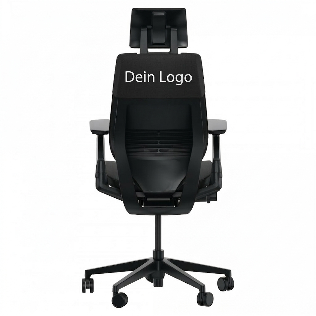 Steelcase GESTURE Bürostuhl BLACK EDITION mit Kopfstütze personalisiert mit deinem Logo & Text